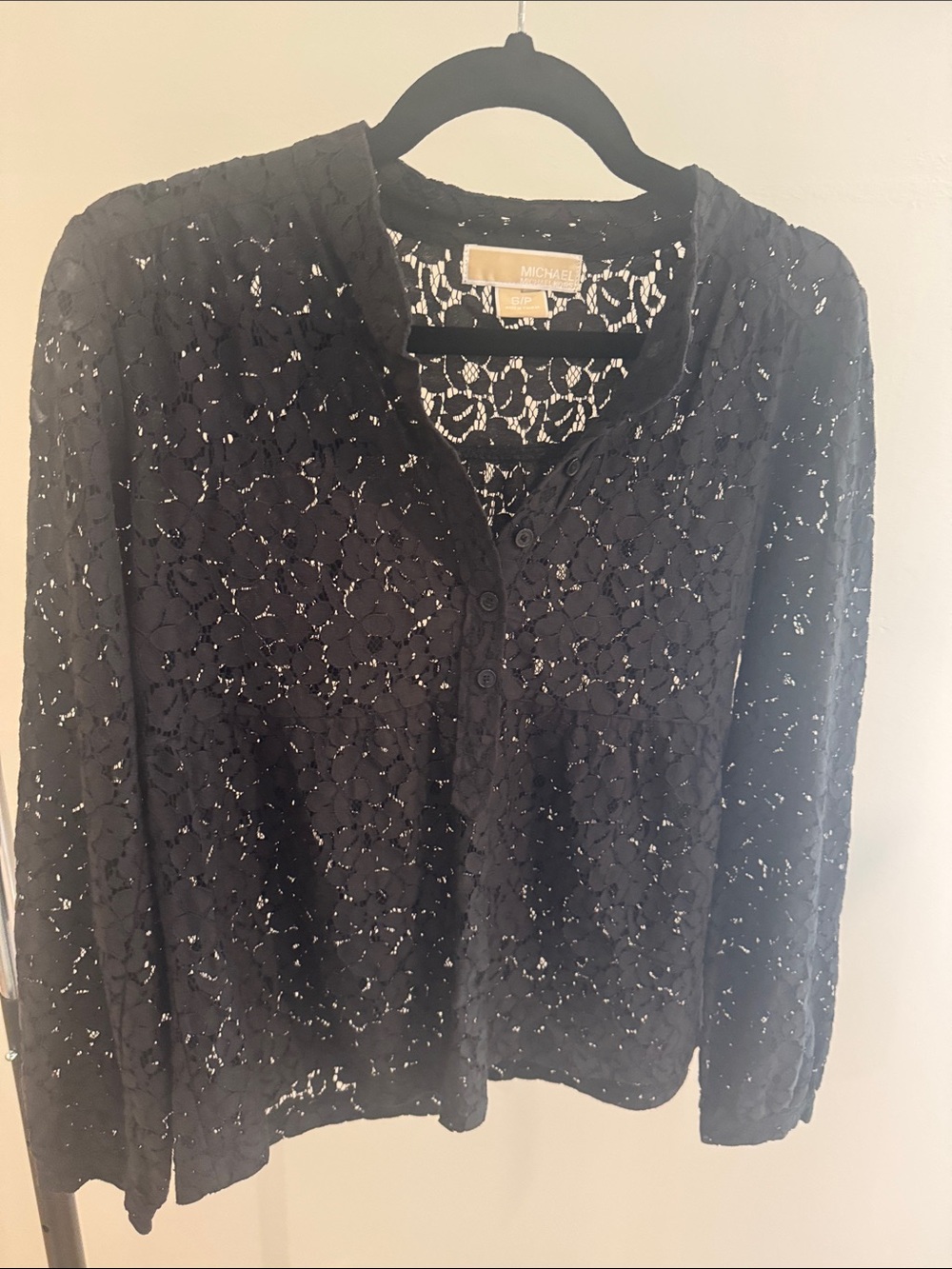 MICHAEL Michael Kors Black Lace Button-Up